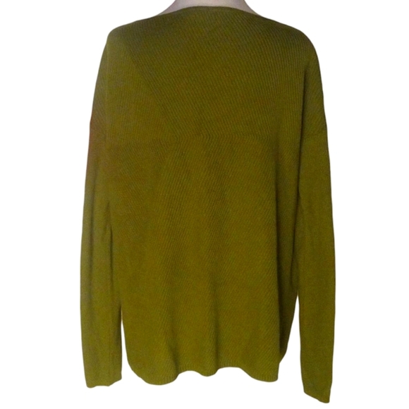 J. Jill Women's Moss Green Rib Knit Cotton Blend Sweater Size Medium - Picture 2 of 8